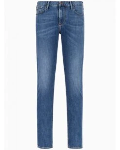 Emporio Armani Mens J06 Washed Slim Fit Twill Jeans Light Whisker -Repertoire Fashion Store emporio armani mens j06 washed slim fit twill jeans light whisker p44577 283393 image
