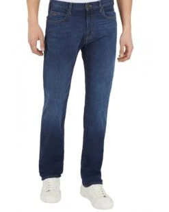 Emporio Armani Mens J45 Regular Fit Mid Whisker Jeans Dark Blue