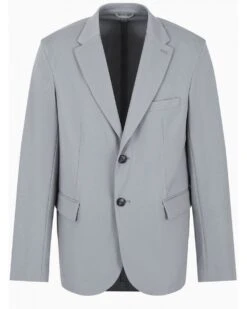 Emporio Armani Mens Travel Essentials Blazer Jack Light Grey