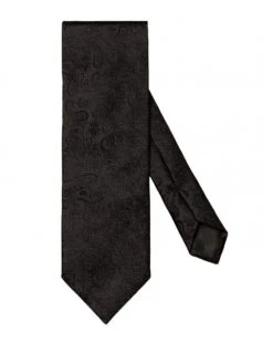 Eton Shirts Mens Black Embroidered Paisley Silk Tie