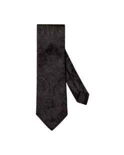 Eton Shirts Mens Black Jacquard Paisley Silk Tie