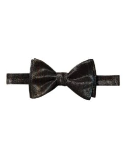 Eton Shirts Mens Black Striped Silk Bow Tie