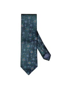 Eton Shirts Mens Dark Green Jacquard Paisley Silk Tie
