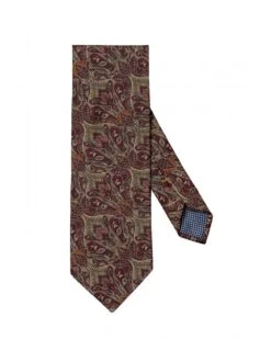 Eton Shirts Mens Floral Pattern Tie Burgundy
