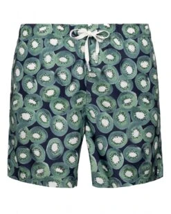 Eton Shirts Mens Kiwi Print Swim Shorts Dark Blue