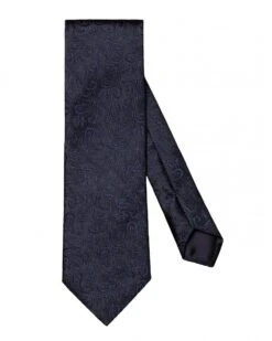 Eton Shirts Mens Navy Blue Embroidered Paisley Silk Tie