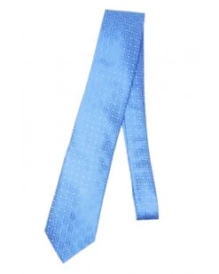 Eton Shirts Mens Pin Dot Basketweave Tie Mid Blue