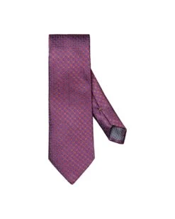 Eton Shirts Mens Purple Geometric Pattern Silk Tie