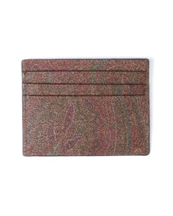 Etro Mens Red Paisley Cardholder