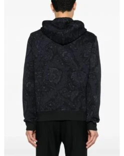 Etro Mens Tonal Paisley Hoodie Dark Navy -Repertoire Fashion Store etro mens tonal paisley hoodie dark navy p45737 300679 image
