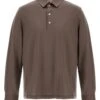 Herno Mens Resort Long Sleeve Polo Shirt Dark Taupe Brown -Repertoire Fashion Store herno mens resort long sleeve polo shirt dark taupe brown p46704 320084 image