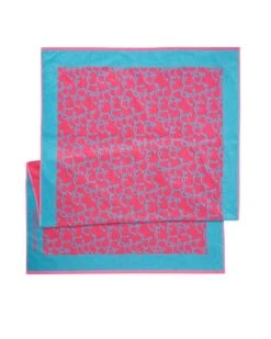 Jacob Cohen Large Monogram Beach Towel Turquoise/Fuchsia