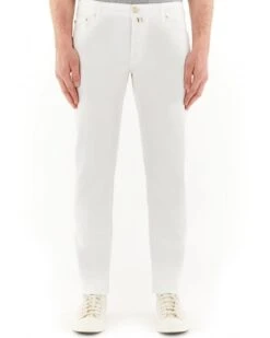 Jacob Cohen Mens Bard Slim Fit Patch Jeans White