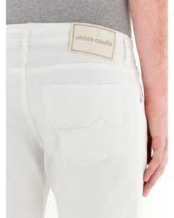 Jacob Cohen Mens Bard Slim Fit Patch Jeans White -Repertoire Fashion Store jacob cohen mens bard slim fit patch jeans white p46133 310175 image