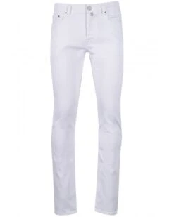Jacob Cohen Mens Bard Slim Jean Classic White