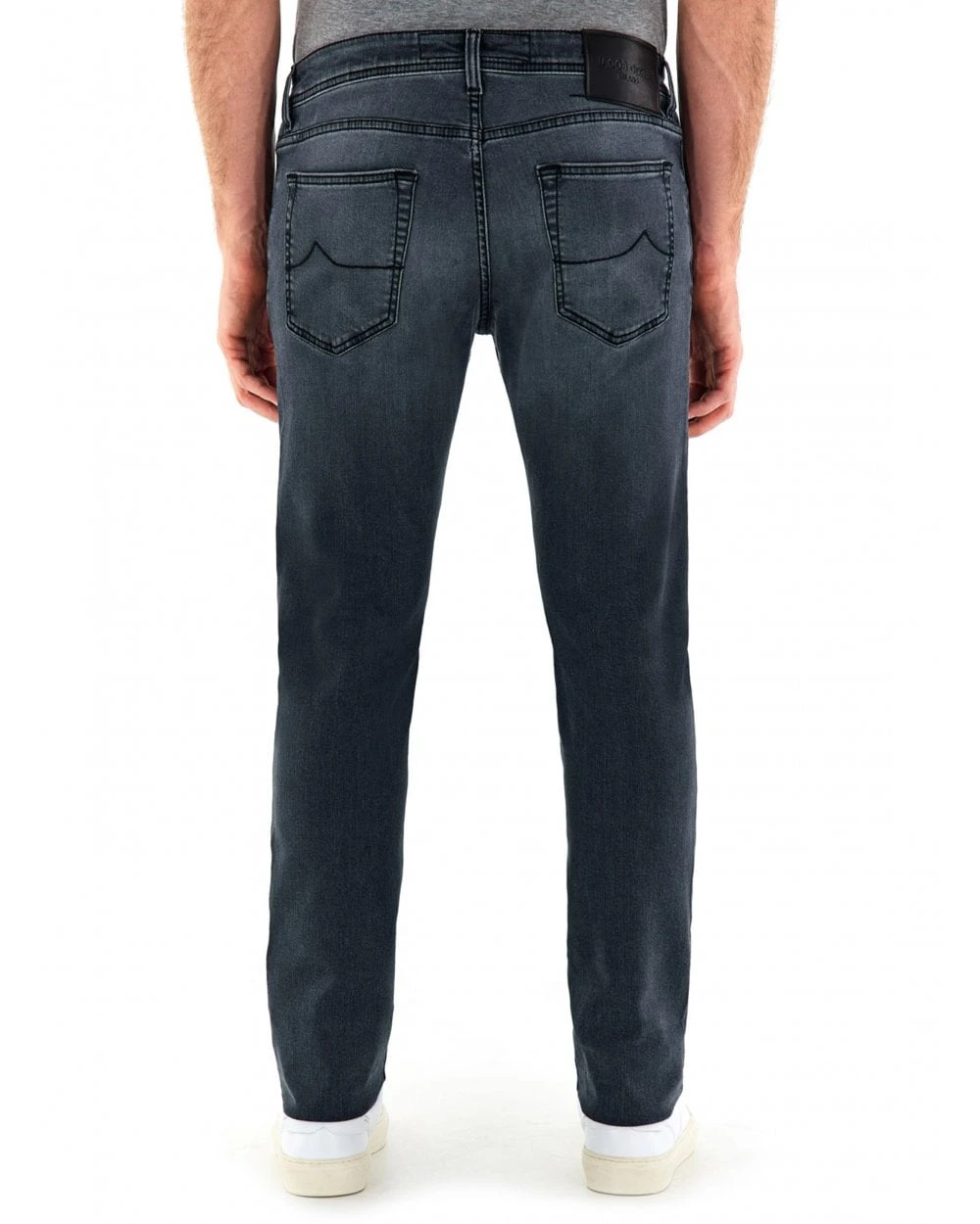 Jacob Cohen Mens Bard Suede Patch Jeans Slate Grey 3 Jacob Cohen Mens Bard Suede Patch Jeans Slate Grey - Image 3