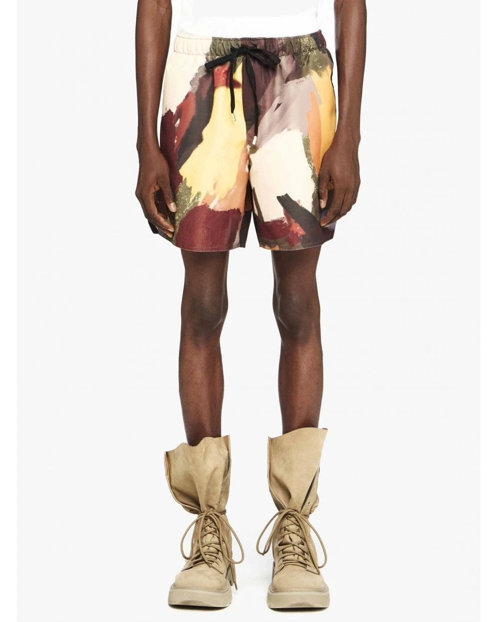 JW Anderson Mens Abstract Print Swimshorts Multi Olive Green 2 JW Anderson Mens Abstract Print Swimshorts Multi Olive Green - Image 2