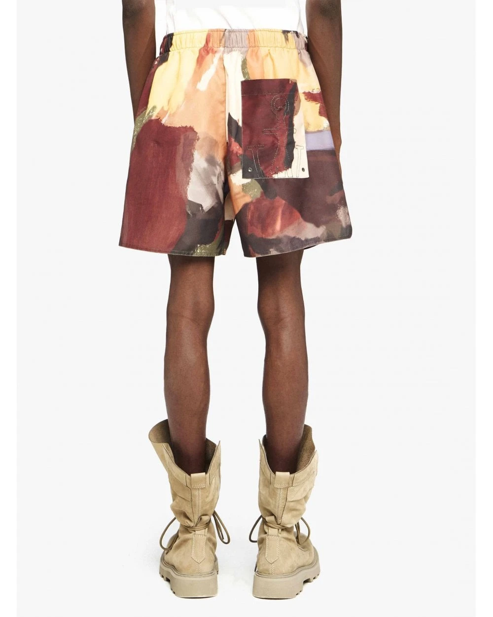 JW Anderson Mens Abstract Print Swimshorts Multi Olive Green 3 JW Anderson Mens Abstract Print Swimshorts Multi Olive Green - Image 3