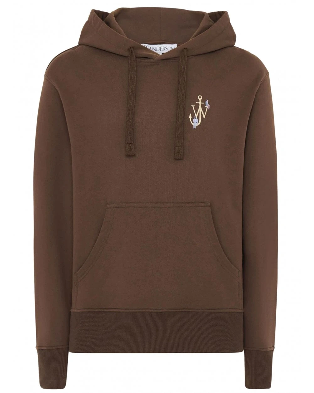 JW Anderson Mens Anchor Embroidery Hoodie Brown 1 JW Anderson Mens Anchor Embroidery Hoodie Brown
