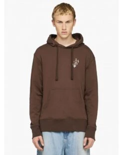 JW Anderson Mens Anchor Embroidery Hoodie Brown 5 JW Anderson Mens Anchor Embroidery Hoodie Brown -Repertoire Fashion Store jw anderson mens anchor embroidery hoodie brown p46087 302789 image
