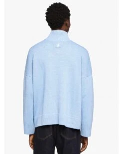 JW Anderson Mens Dual Tone Turtleneck Jumper Sky Blue/Ivory -Repertoire Fashion Store jw anderson mens dual tone turtleneck jumper sky blue ivory p46099 302831 image