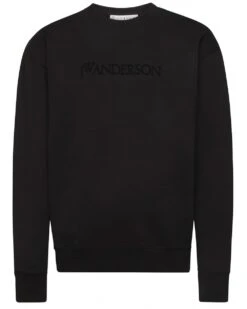 JW Anderson Mens Embroidered Logo Sweatshirt Black
