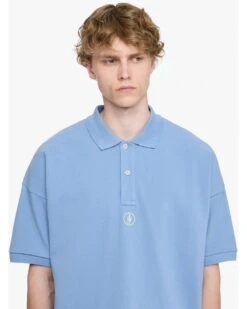JW Anderson Mens Embroidery Anchor Polo Shirt Steel Blue -Repertoire Fashion Store jw anderson mens embroidery anchor polo shirt steel blue p46744 319076 image