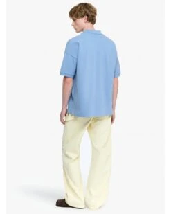 JW Anderson Mens Embroidery Anchor Polo Shirt Steel Blue -Repertoire Fashion Store jw anderson mens embroidery anchor polo shirt steel blue p46744 319079 image