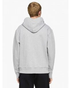 JW Anderson Mens Embroidery Logo Hoodie Light Melange Grey -Repertoire Fashion Store jw anderson mens embroidery logo hoodie light melange grey p46091 302692 image