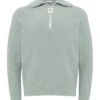 JW Anderson Mens Half Zip Micro Stripe Jumper Sand Stone -Repertoire Fashion Store jw anderson mens half zip micro stripe jumper sand stone p46747 319125 image