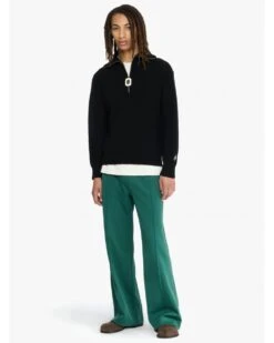 JW Anderson Mens Half Zip Sweater Jumper Black -Repertoire Fashion Store jw anderson mens half zip sweater jumper black p46749 319158 image