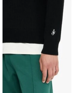 JW Anderson Mens Half Zip Sweater Jumper Black -Repertoire Fashion Store jw anderson mens half zip sweater jumper black p46749 319164 image