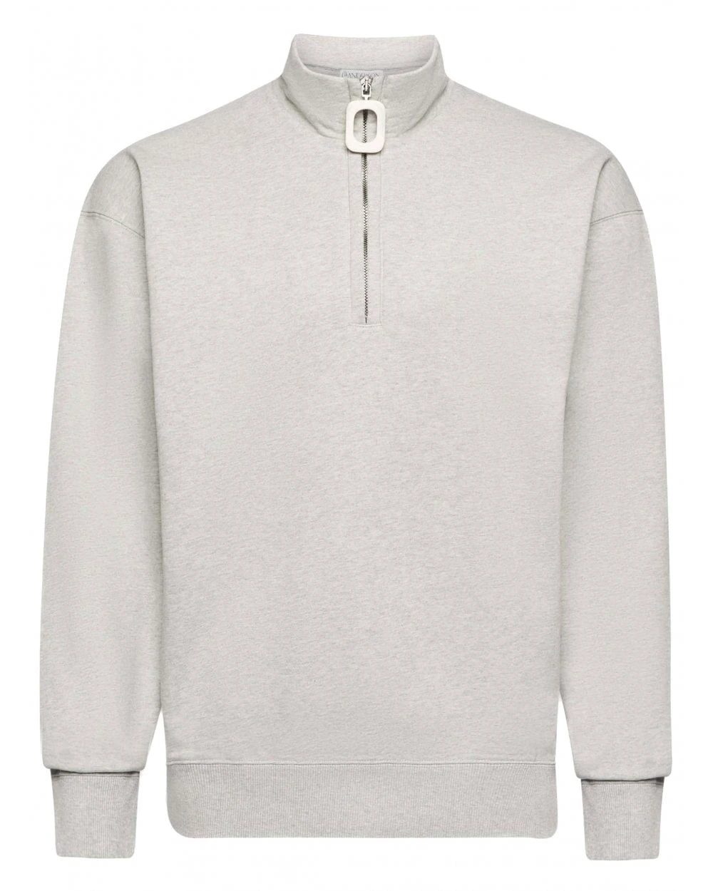 JW Anderson Mens Half Zip Sweatshirt Melange Light Grey 1 JW Anderson Mens Half Zip Sweatshirt Melange Light Grey