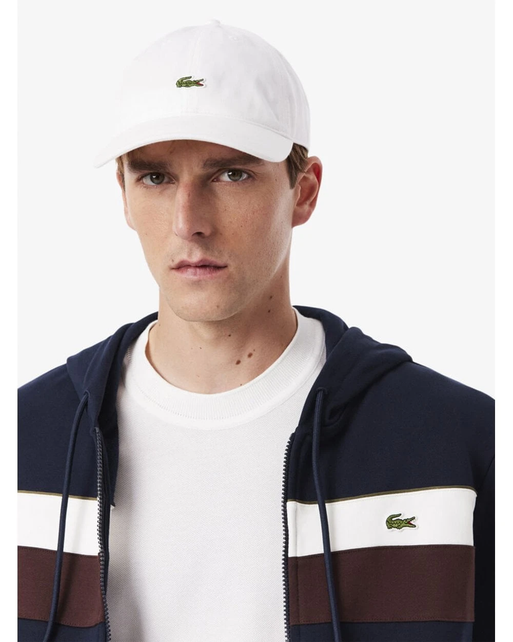 Lacoste Mens Colour Block Zip Hoodie Navy Blue/White/Brown 3 Lacoste Mens Colour Block Zip Hoodie Navy Blue/White/Brown - Image 3