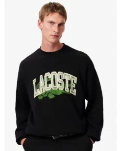 Lacoste Mens Croc & Letter Sweatshirt Black -Repertoire Fashion Store lacoste mens croc letter sweatshirt black p45397 301580 image