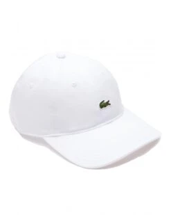 Lacoste Mens Crocodile Logo Cap White