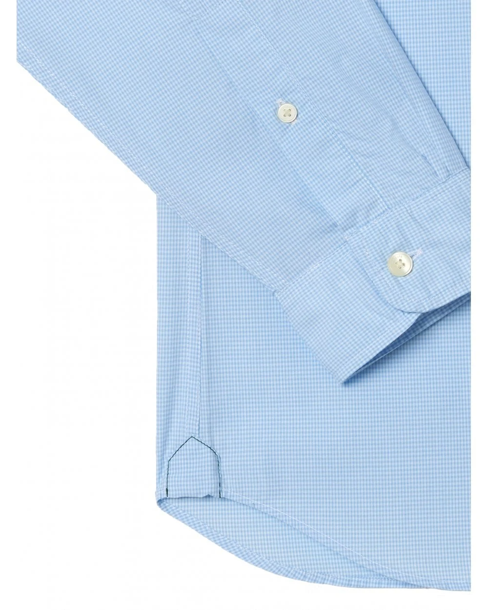 Lacoste Mens Gingham Small Check Poplin Shirt Blue/White 7 Lacoste Mens Gingham Small Check Poplin Shirt Blue/White - Image 7