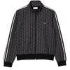 Lacoste Mens Paris 3D Zip Up Tracksuit Top Jacket Dark Grey/Black