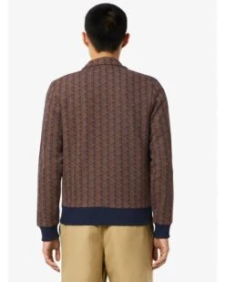 Lacoste Mens Paris Jacquard Track Jacket Brown/Purple -Repertoire Fashion Store lacoste mens paris jacquard track jacket brown purple p46957 316515 image