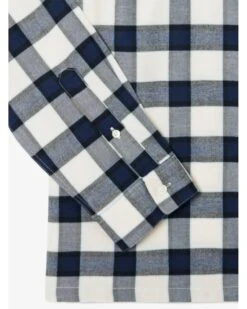 Lacoste Mens Plaid Flannel Shirt Blue/Navy Blue/White -Repertoire Fashion Store lacoste mens plaid flannel shirt blue navy blue white p46948 319771 image