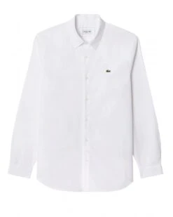 Lacoste Mens Poplin Stretch Shirt White