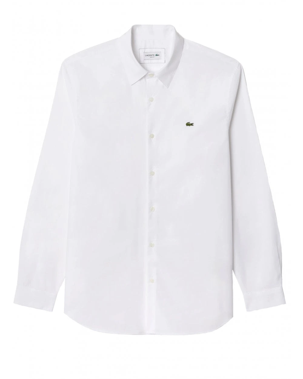 Lacoste Mens Poplin Stretch Shirt White 1 Lacoste Mens Poplin Stretch Shirt White