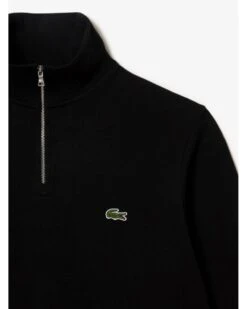 Lacoste Mens Quarter Zip Sweatshirt Black -Repertoire Fashion Store lacoste mens quarter zip sweatshirt black p46952 316043 image