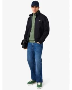 Lacoste Mens Quarter Zip Sweatshirt Green -Repertoire Fashion Store lacoste mens quarter zip sweatshirt green p46954 316067 image