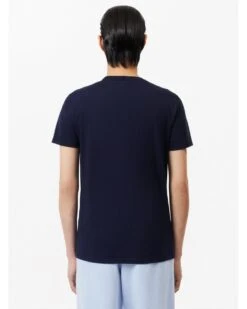 Lacoste Mens Small Croc Logo Pima T-Shirt Midnight Blue -Repertoire Fashion Store lacoste mens small croc logo pima t shirt midnight blue p45382 295453 image