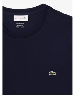 Lacoste Mens Small Croc Logo Pima T-Shirt Midnight Blue -Repertoire Fashion Store lacoste mens small croc logo pima t shirt midnight blue p45382 295457 image