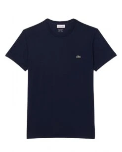 Lacoste Mens Small Croc Logo Pima T-Shirt Midnight Blue