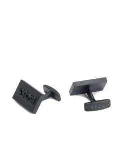BOSS Mens Raised Cufflinks Black