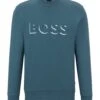 BOSS Mens Stadler Emed Logo Sweatshirt, Turquoise Jumper 3 BOSS Mens Stadler Emed Logo Sweatshirt, Turquoise Jumper -Repertoire Fashion Store mens stadler embossed logo sweatshirt turquoise jumper p42494 257002 image