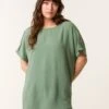 Round Neck Top(Green Round Neck Top) 8 Round Neck Top(Green Round Neck Top) -Repertoire Fashion Store mi3854 khaki 0193